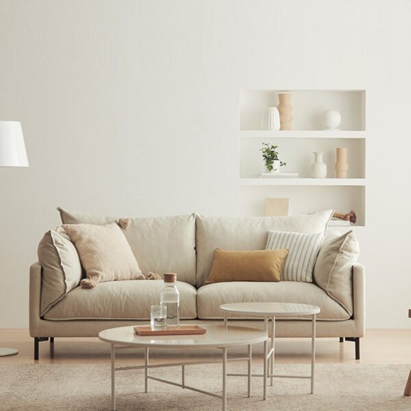 Nordic fabric sofa small apartment homestay simple modern style bedroom home living room double three-seater sofa