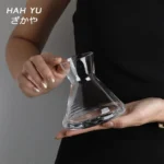 The moon is sinking and people are quietly burning incense around / medieval Japanese-style sake pot wabi-sabi vintage crystal glass - Image 2
