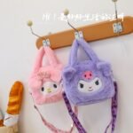 Plush handbag girl cute soft and cute girl's heart small shoulder bag 2025 new Japanese lazy style crossbody bag - Image 2