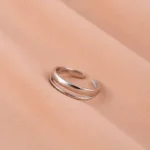 925 sterling silver ring double-layer plain ring female simple ins light luxury niche cold style open ring personality element circle - Image 2