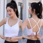 Thin shoulder strap sports underwear female shockproof cross beautiful back bra running fitness vest bra bra integrated cup - Image 3