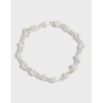 1002 Korean version of ins niche design geometric broken silver thread bead texture texture S925 sterling silver bracelet for women