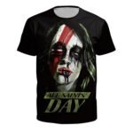 Amazon Europe and the United States cross-border Halloween horror funny digital skull print men and women short-sleeved bottoming t-shirt