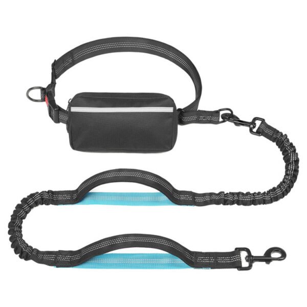 Amazon pet leash sports walking with zipper bag reflective night running pet leash set can be ordered