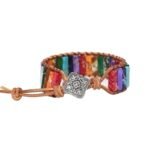 Duowei wish cross-border supply color emperor stone bracelet hand-woven cowhide rope stone hand jewelry - Image 4
