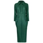 Lantern skirt women's spring and summer pullover 2022 new loose Korean version of the mid-length pleated long-sleeved dress women - Image 5