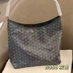 Classic Goya women's bag, Goyard dogtooth hobo bag, large shopping bag, tote bag, leather shoulder bag - Image 4
