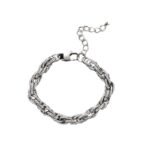 New European and American woven twist titanium steel bracelet men's ins trendy brand high-end hip-hop niche design couple bracelet - Image 5