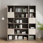 Wooden moon bookcase home floor-to-ceiling bookshelf rack modern minimalist combination display cabinet storage cabinet locker - Image 3