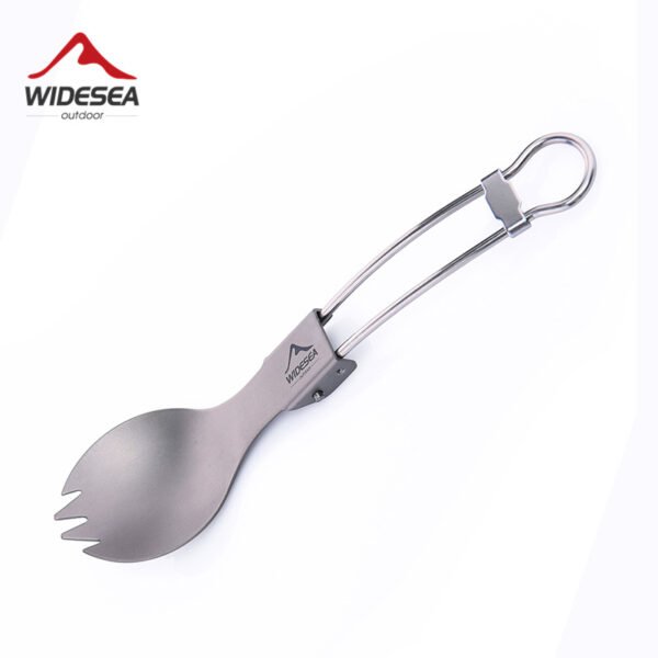Pure titanium foldable fork spoon two in one