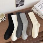 Sports men's socks autumn and winter cotton Korean Japanese sports ins tide sweat absorption winter solid color stockings