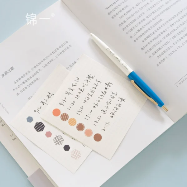 Jinyi Stationery Good Life Label Sticker Polka Dot Hexagon Discoloration Basic Salt Handbook Color Polka Dot and Paper Tape Whole Roll Round Sticker 3m