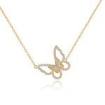 European and American sources of fashion and temperament zircon clavicle chain S925 sterling silver 18K gold pendant necklace ladies butterfly necklace - Image 8