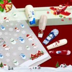 Zhengxiang New Christmas Nail Stickers Wholesale DIY Nail Decals INS Amazon Snowman Snowflake Nail Stickers - Image 3