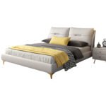 Modern minimalist 1.8m double wedding bed master bedroom small apartment leather art bed 2022 new soft bag bedroom queen bed - Image 4