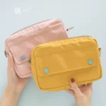 Jinyi stationery double hidden buckle large-capacity pencil bag storage bag simple multi-functional creative high school students net red cute male and female college students ins stationery bag pencil bag girl hand account bag