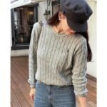 RL Raff with the pony logo Paul embroidered crewneck knit sweater men's autumn and winter warm twist couple pullover sweater - Image 2