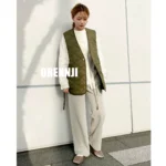 10% off free shipping cost-effective 4-color NA pattern trousers loose plaid casual pants Japanese women's summer new style C - Image 3