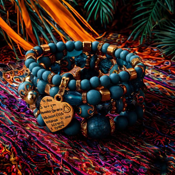 Bohemian bracelet, European and American style beading, multi-layered wearing men's and women's bracelets, accessories, ethnic style crystal peach heart