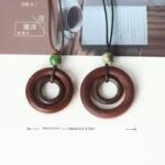 Old Dream Simple Fashion Mori Wood Circle Long Necklace for Women - Image 4