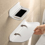 Manufacturers foldable rack bathroom wall-mounted punch-free storage plastic storage board bathroom folding board
