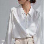 Chushen spring and autumn long-sleeved shirt women's professional casual white shirt design sense commuter shirt SW18CS008 - Image 6