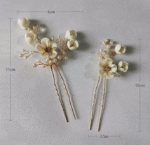 Bridal hair accessories a piece of hair accessories free shipping headdress plug European and American hair accessories ceramic wedding handmade hair comb hair plug combination - Image 4