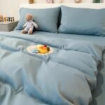 Nanjiren NanJiren thickened brushed four-piece double set bedding solid color simple quilt cover sheet pillowcase home textile 1.5m bed - Image 2