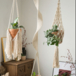 Ins woven tapestry flower basket Nordic style hand-woven wall hanging plant hanging spider orchid net pocket decoration bohemian