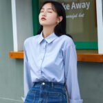 INMAN spring and autumn clothes simple and thin pointed collar loose meat cover good for classic Japanese retro long-sleeved shirt shirt female 18139283 - Image 3