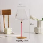 Pink Stem Burgundy Red Wine Glass Tulip Cup Apple Cup Ribbed Design A Cup with Outstanding Temperament - Image 5