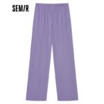 Semir Semir Casual Pants Women's Black Technology Cool Wide-leg Pants 2022 Summer Slim and Leg-Long Mopping Pants Japanese 109322127043 Pink Purple L - Image 2