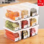 Vilscijon Japanese-style refrigerator storage box fresh-keeping box 5L4 fruit kitchen finishing box plastic food-grade storage box - Image 2