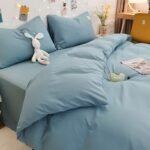 Nanjiren NanJiren thickened brushed four-piece double set bedding solid color simple quilt cover sheet pillowcase home textile 1.5m bed - Image 4