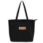 Doco home products canvas bag female ins handbag simple large capacity shoulder bag art fashion canvas bag Japanese environmental protection shopping storage bag female college student black - Image 10