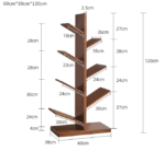 Jiayi Nordic solid wood tree bookshelf creative bookshelf bookcase floor rack wooden bookshelf bookcase storage rack - Image 5