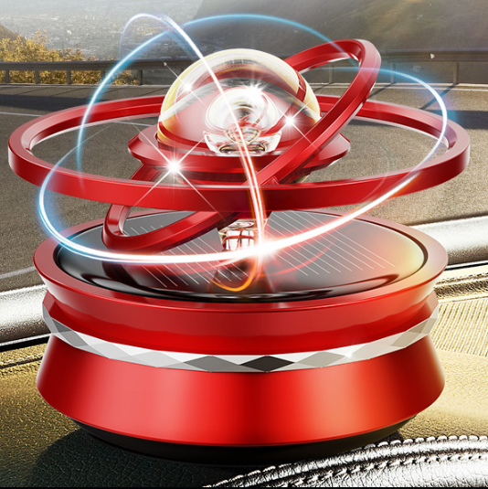 Cross-border car perfume solar double-ring suspension crystal ball rotating aromatherapy ornaments to decorate car fragrance interior