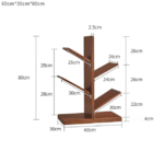 Jiayi Nordic solid wood tree bookshelf creative bookshelf bookcase floor rack wooden bookshelf bookcase storage rack - Image 4