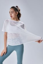 Loose Short Sleeves Burnout Tee - Image 5