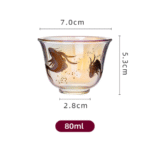 Glowing gold and silver fired heat-resistant glass tea cup - Image 5