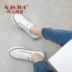 Agsdon canvas shoes women's all-match Japanese white shoes women's trendy shoes flat light casual shoes women's shoes 70388 - Image 3
