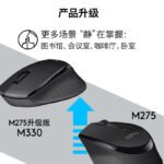 Logitech M330 Soft Mouse Wireless Mouse Office Mouse Right Hand Mouse with Wireless Micro Receiver Black - Image 10