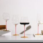 Pink Stem Burgundy Red Wine Glass Tulip Cup Apple Cup Ribbed Design A Cup with Outstanding Temperament - Image 2