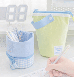 Rosyposy storage pen bag Japanese ins wind vertical flip student large-capacity stationery bag pencil case portable pen holder - Image 2
