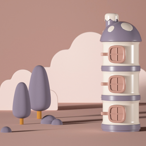 Baby elephant factory direct selling independent four-layer milk powder box baby milk powder grid side opening food storage box portable seal