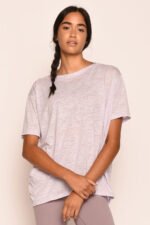 Loose Short Sleeves Burnout Tee
