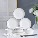Weimingnuo Ceramic Tableware Bowl Set Tableware Household Japanese Style Black Line Simple Tableware Set 16 Head Diamond Set - Image 2